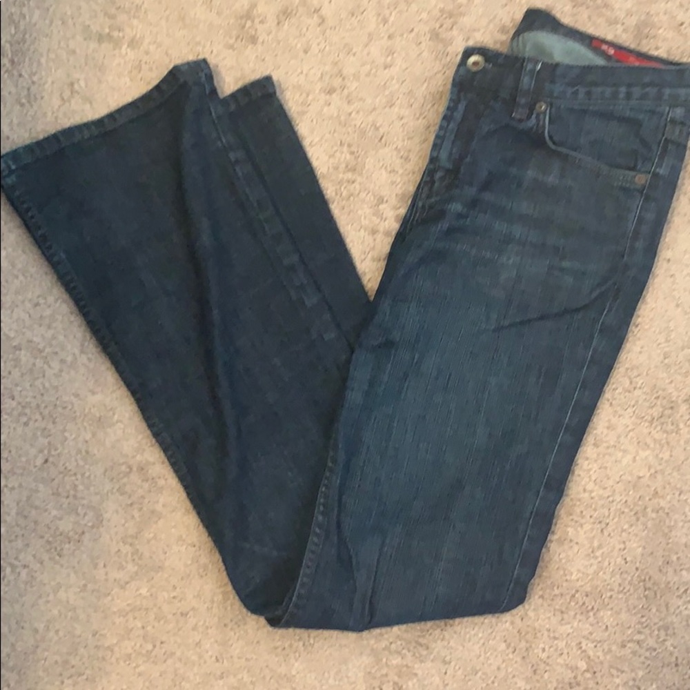 Express bootcut darkwash women’s jeans (long)